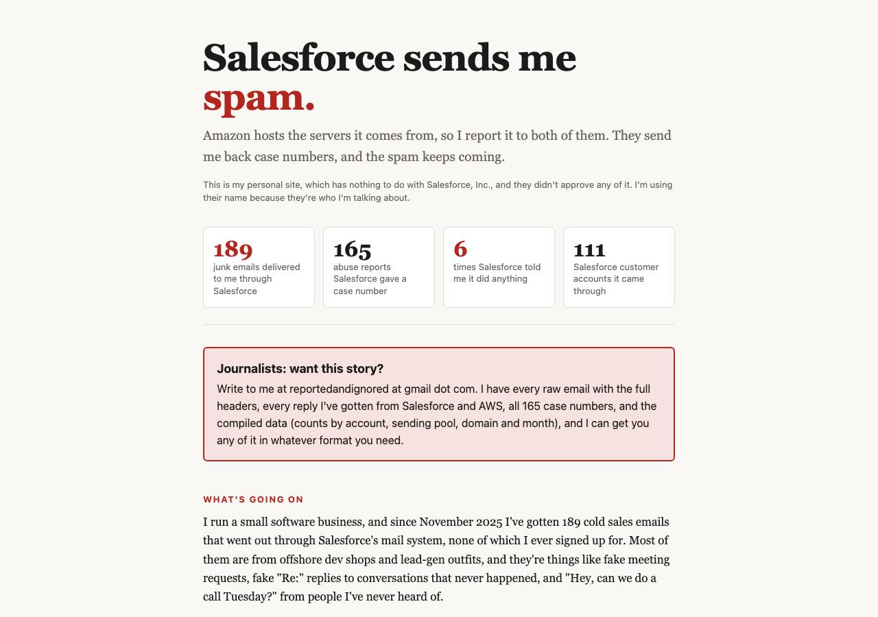 Screenshot of salesforce-sends-me-spam.org taken by the zone census on 2026-10-02