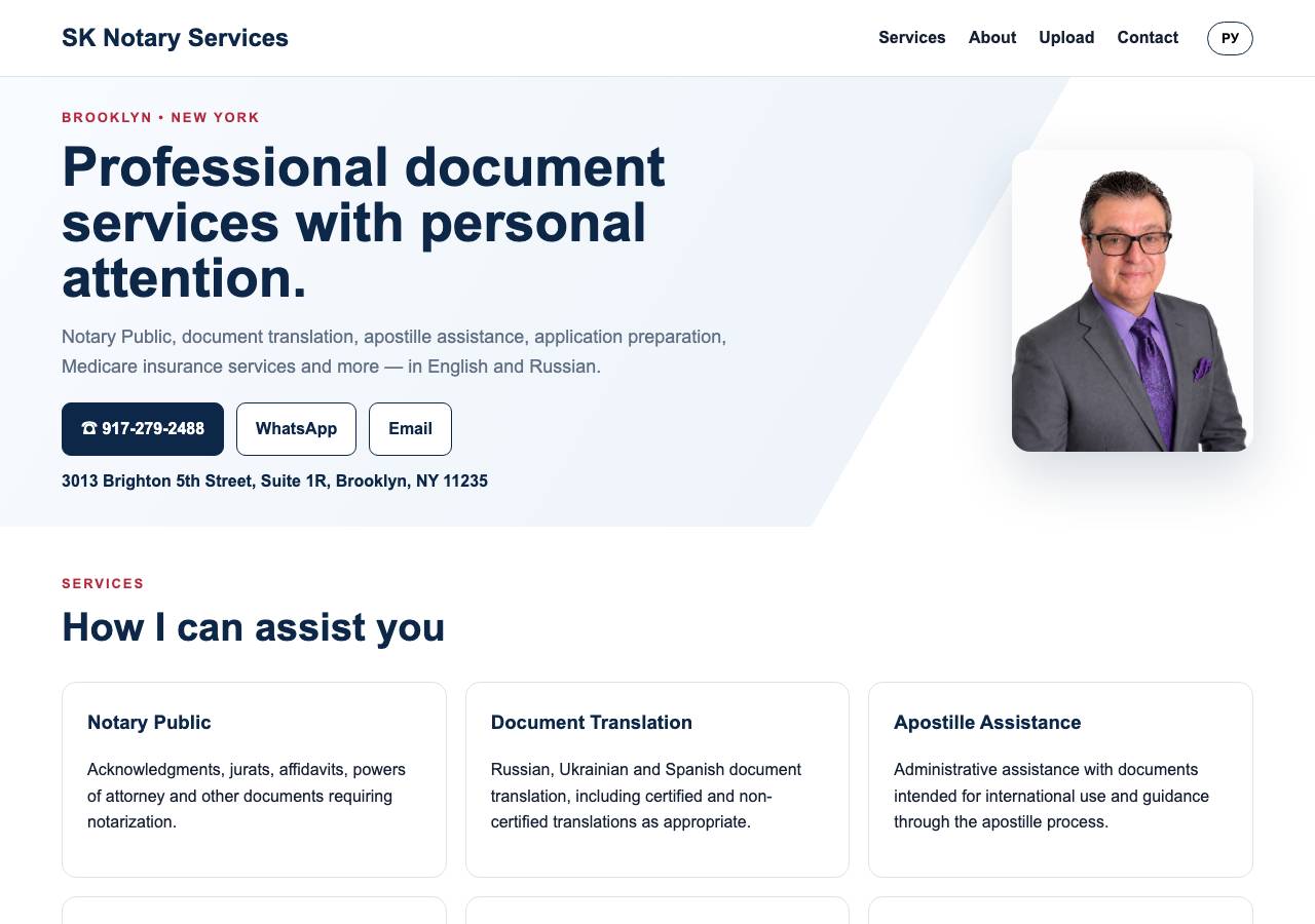 Screenshot of sknotaryservices.com taken by the zone census on 2026-10-02