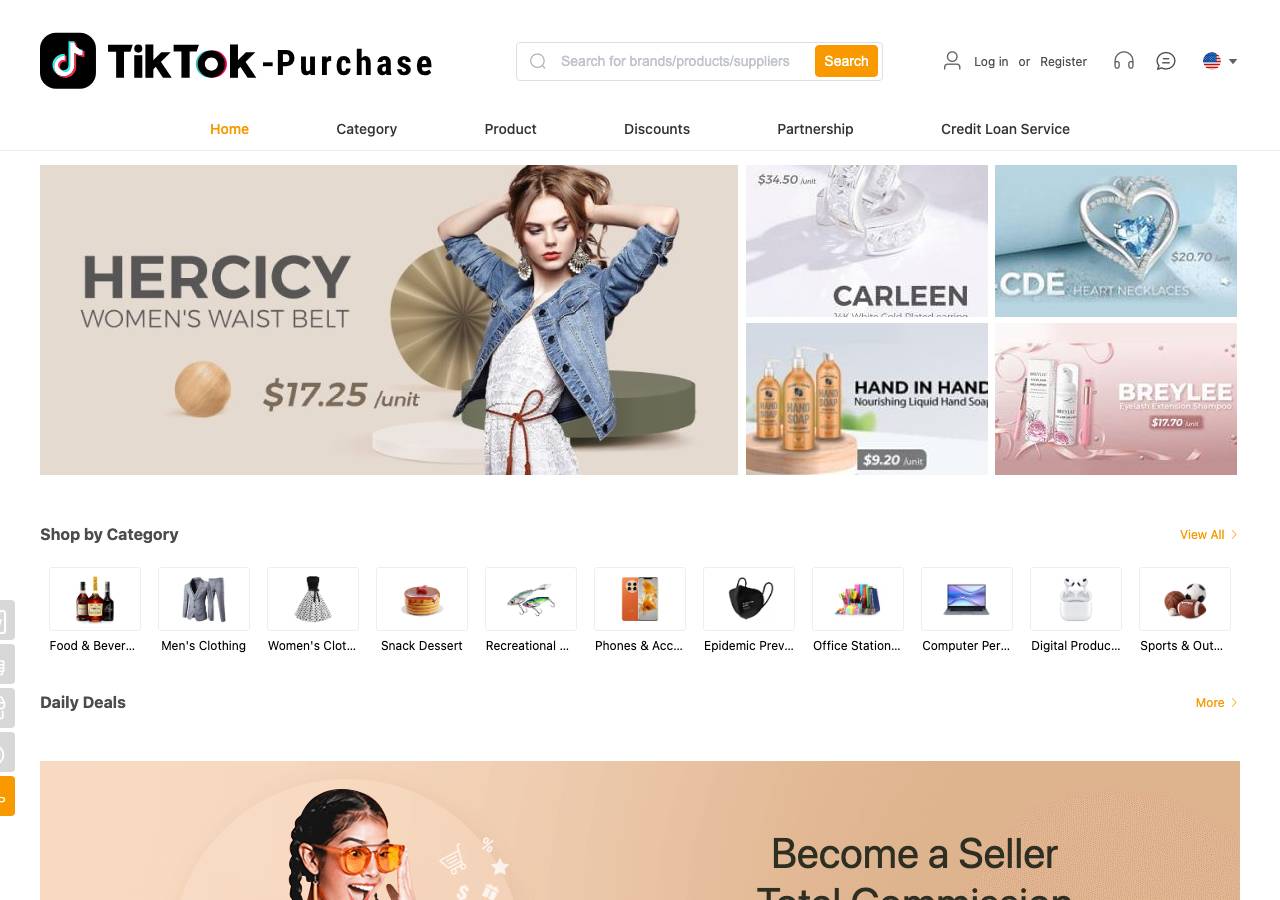 Screenshot of tiktokpurchases.pro taken by the zone census on 2026-10-02