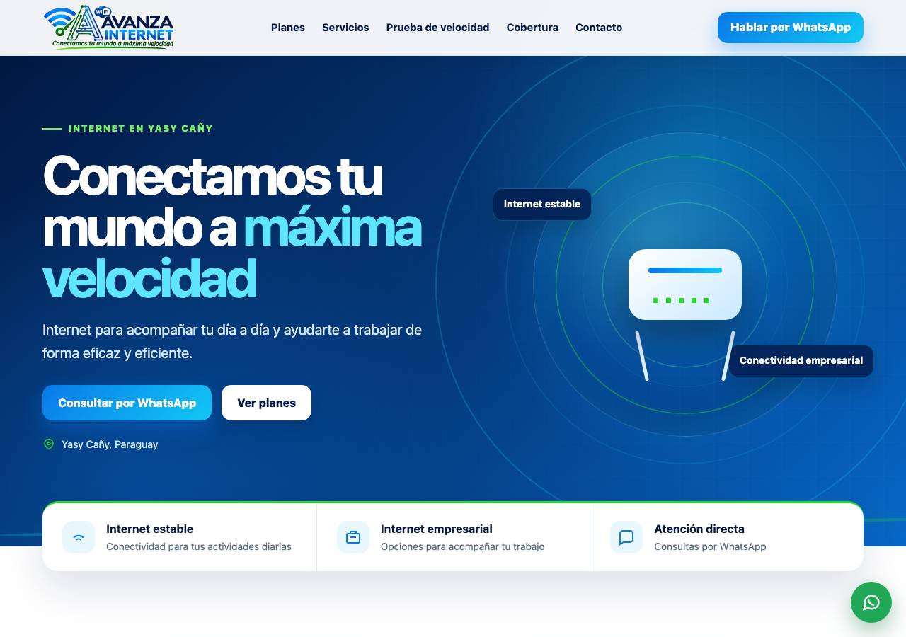 Screenshot of avanzainternet.click taken by the zone census on 2026-10-03