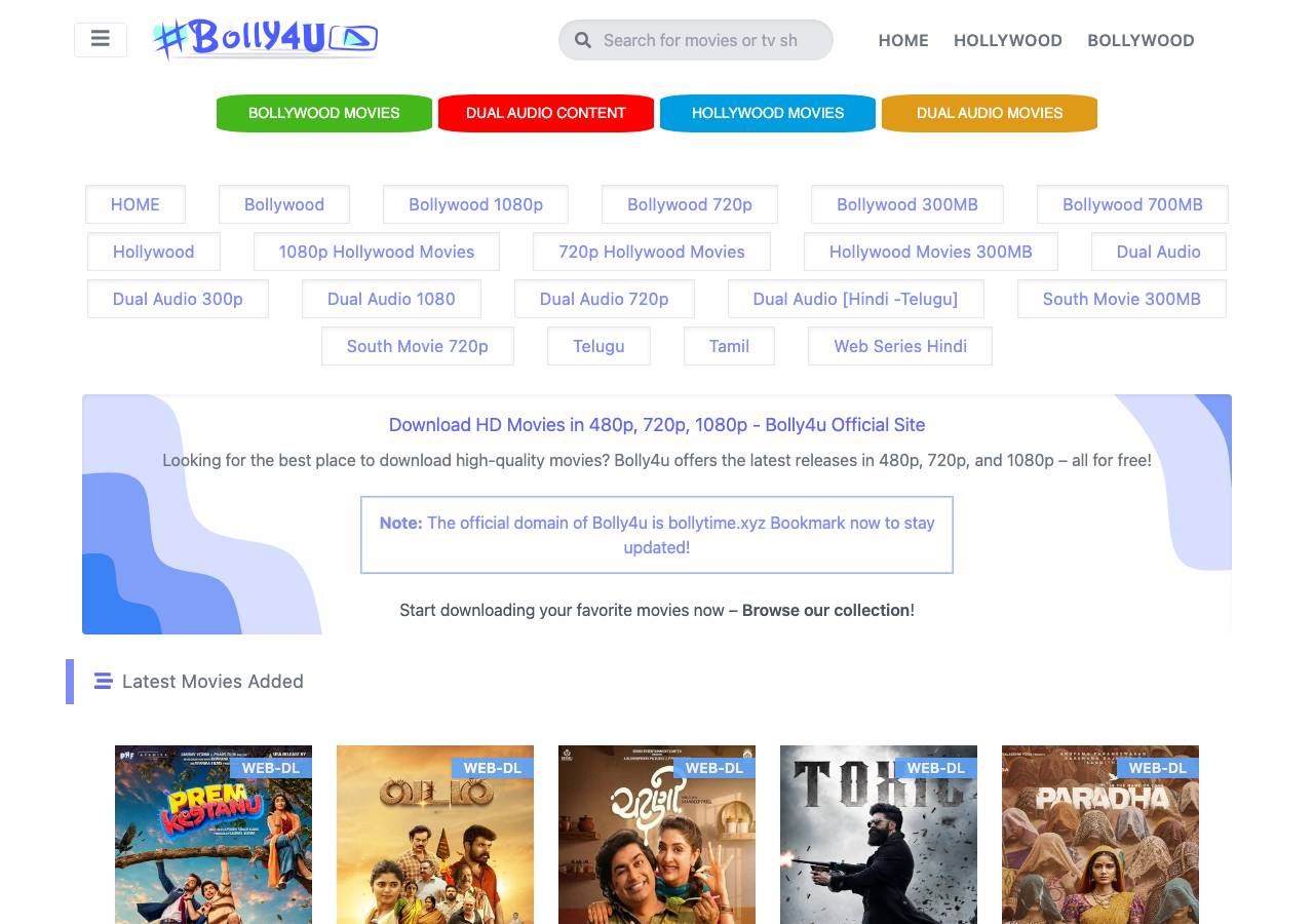 Screenshot of bollytime.xyz taken by the zone census on 2026-10-03