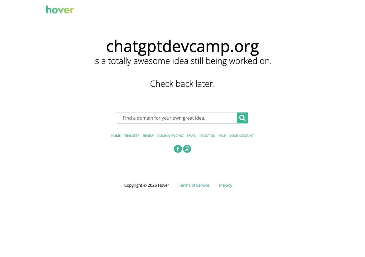 Screenshot of chatgptdevcamp.org taken by the zone census on 2026-10-03