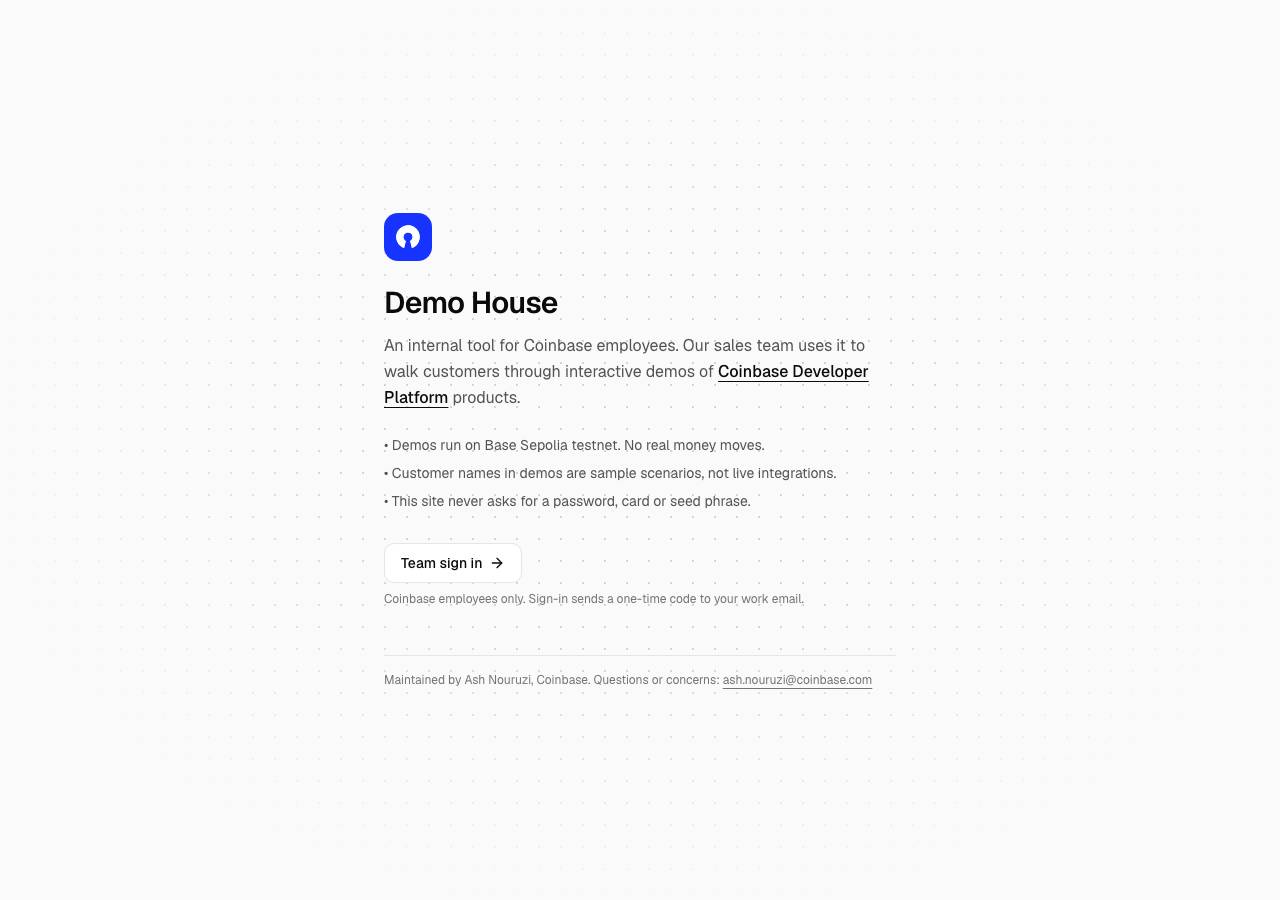 Screenshot of demohouse.dev taken by the zone census on 2026-10-03