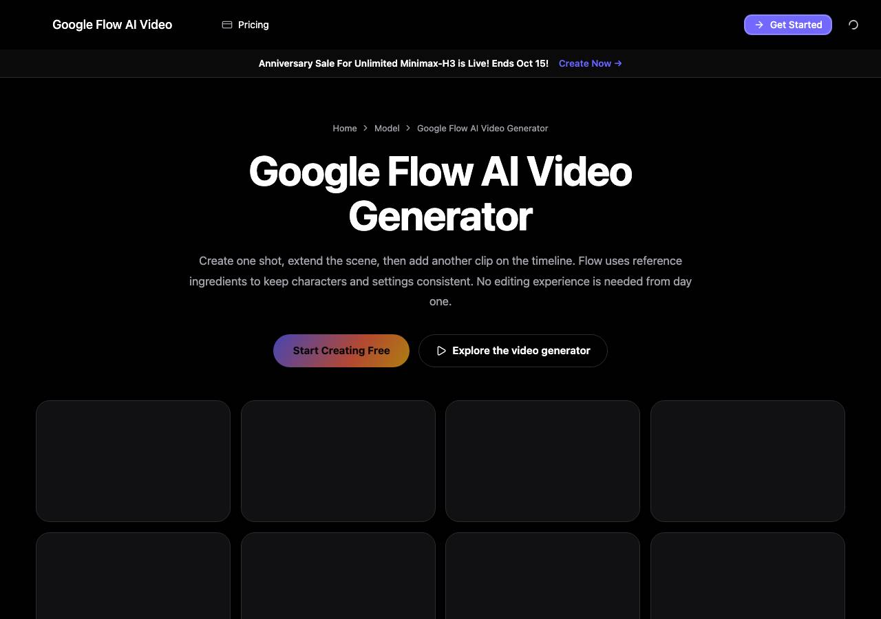 Screenshot of googleflowaivideogenerator.lol taken by the zone census on 2026-10-03