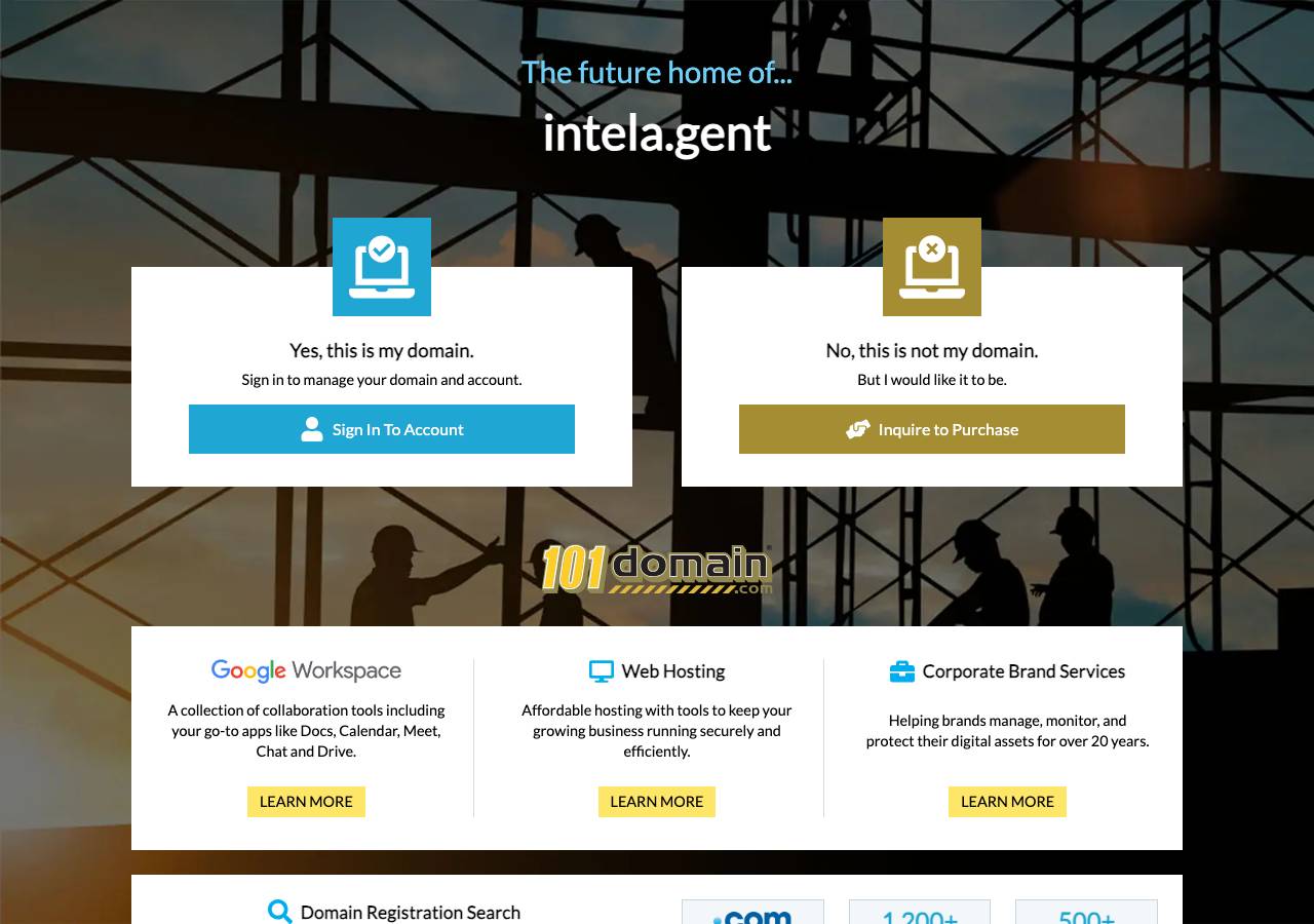 Screenshot of intela.gent taken by the zone census on 2026-10-03