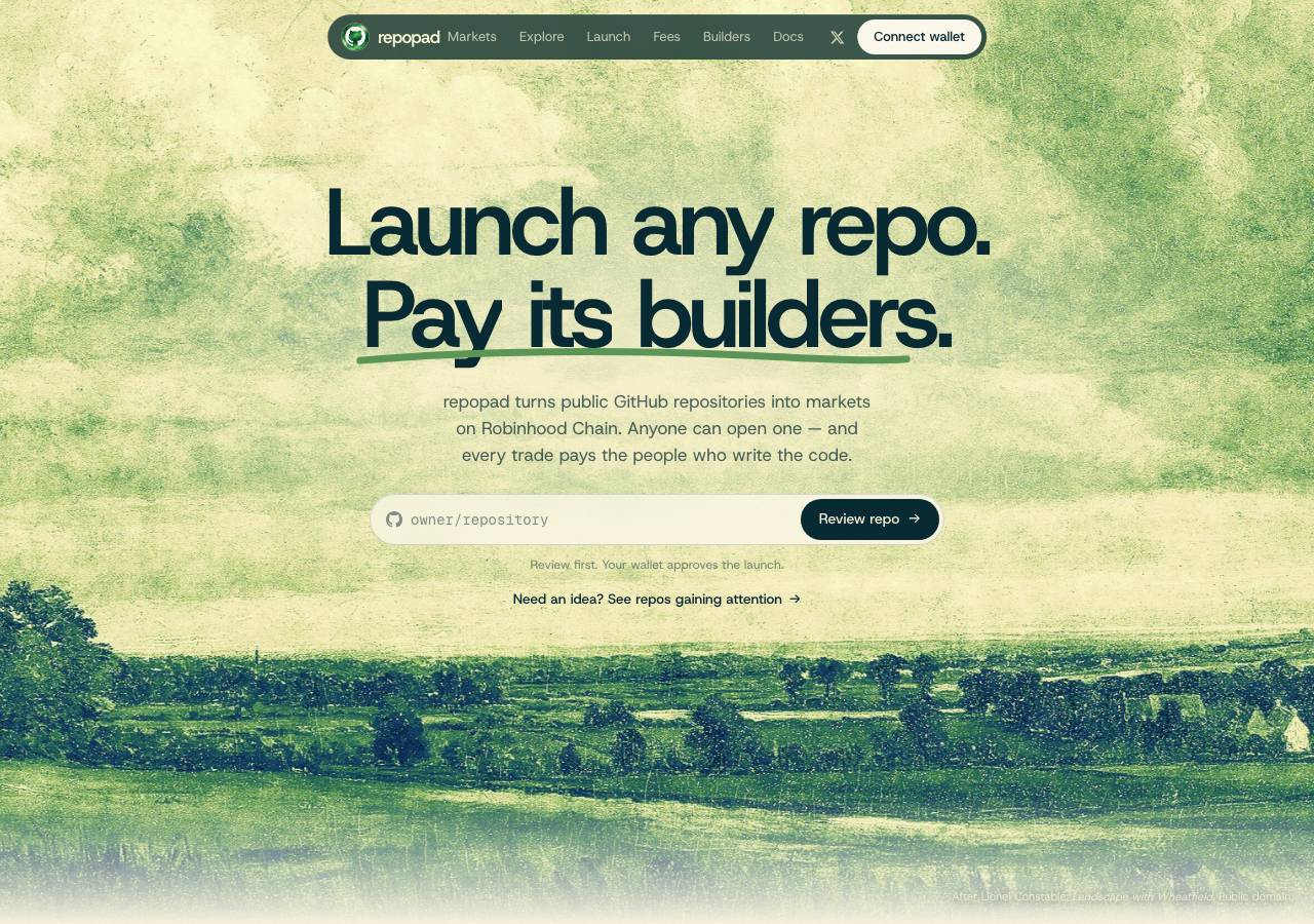 Screenshot of repopad.fun taken by the zone census on 2026-10-03