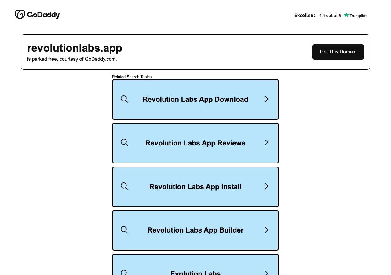 Screenshot of revolutionlabs.app taken by the zone census on 2026-10-03