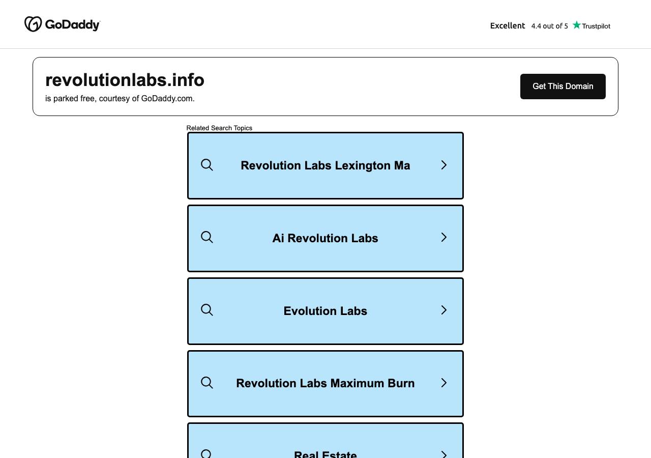 Screenshot of revolutionlabs.info taken by the zone census on 2026-10-03