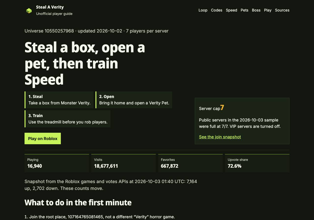 Screenshot of stealaverityroblox.wiki taken by the zone census on 2026-10-03