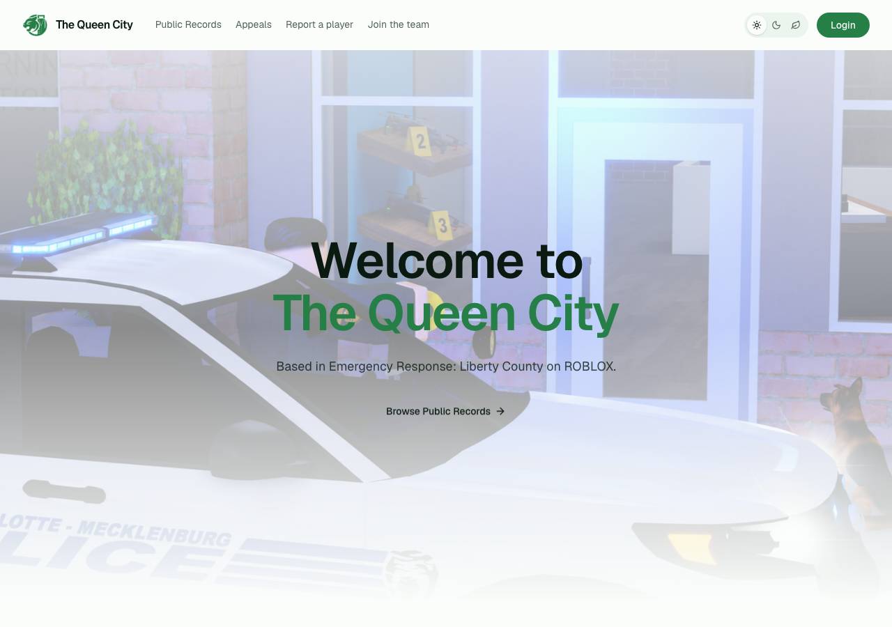 Screenshot of thequeencity.xyz taken by the zone census on 2026-10-03
