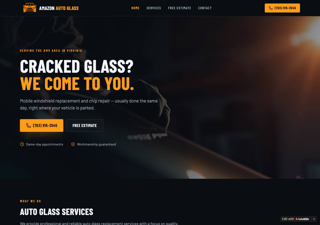 Screenshot of amazonautoglass.sale taken by the zone census on 2026-10-04