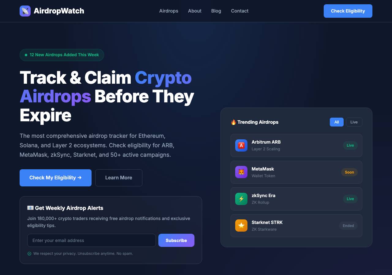 Screenshot of cryptoairdropnews.vip taken by the zone census on 2026-10-04