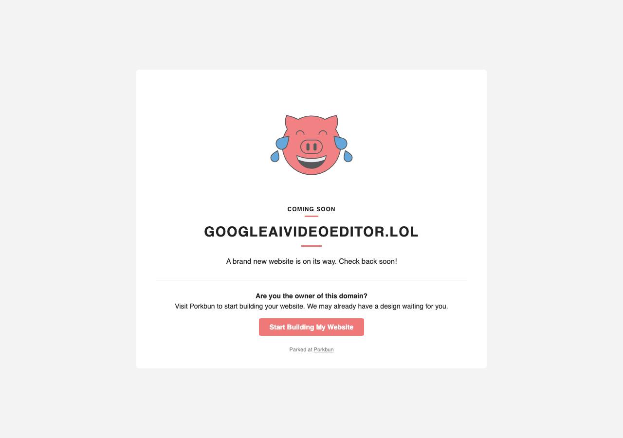 Screenshot of googleaivideoeditor.lol taken by the zone census on 2026-10-04