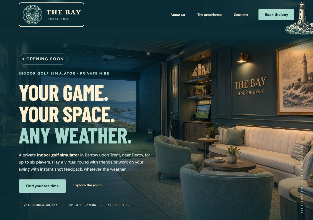Screenshot of thebayindoorgolf.com taken by the zone census on 2026-10-04
