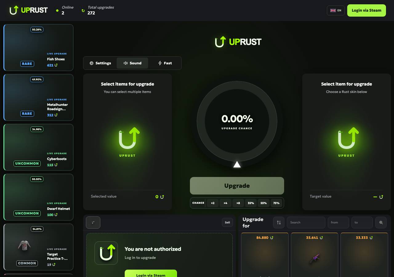 Screenshot of uprust.skin taken by the zone census on 2026-10-04