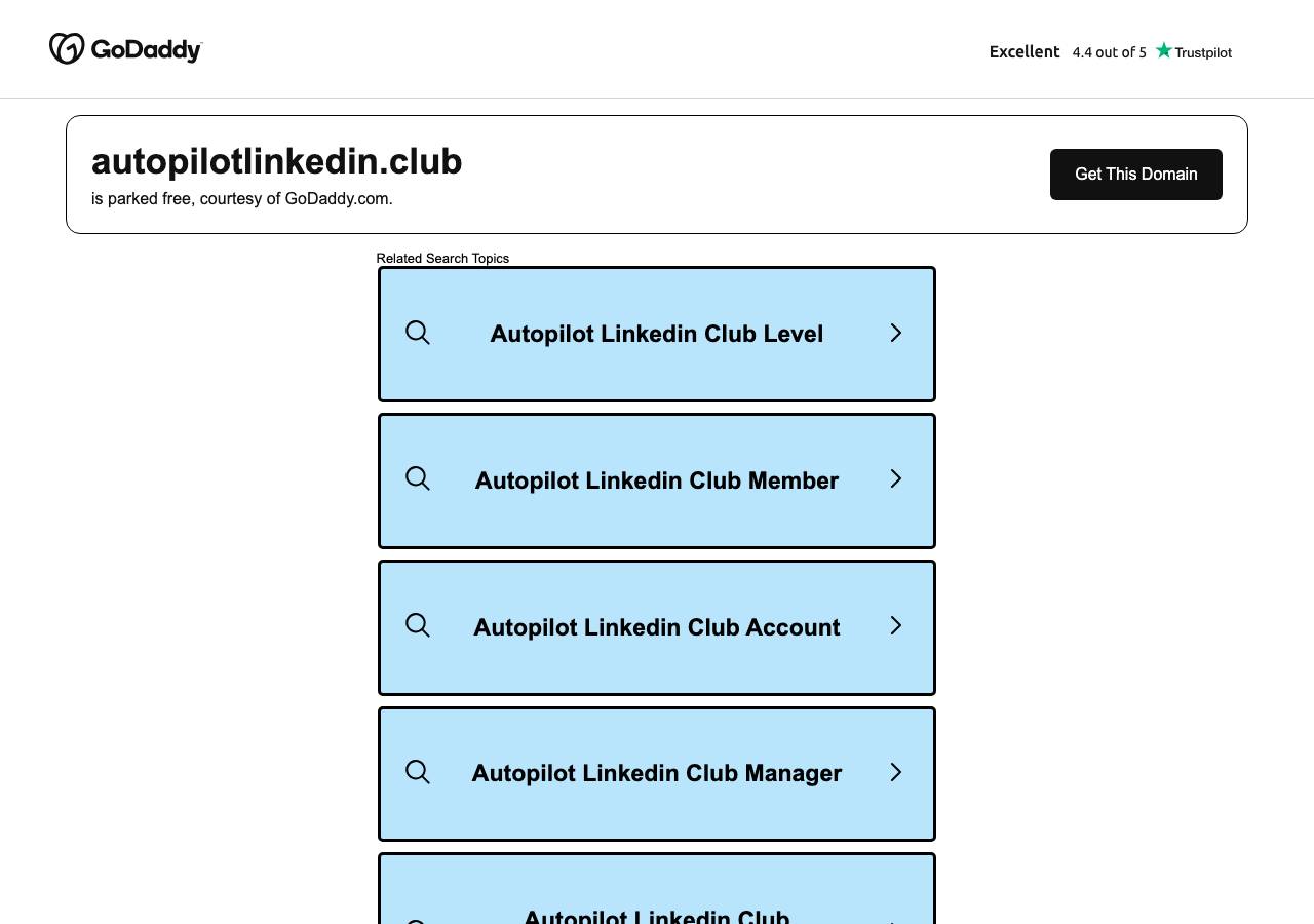 Screenshot of autopilotlinkedin.club taken by the zone census on 2026-10-05