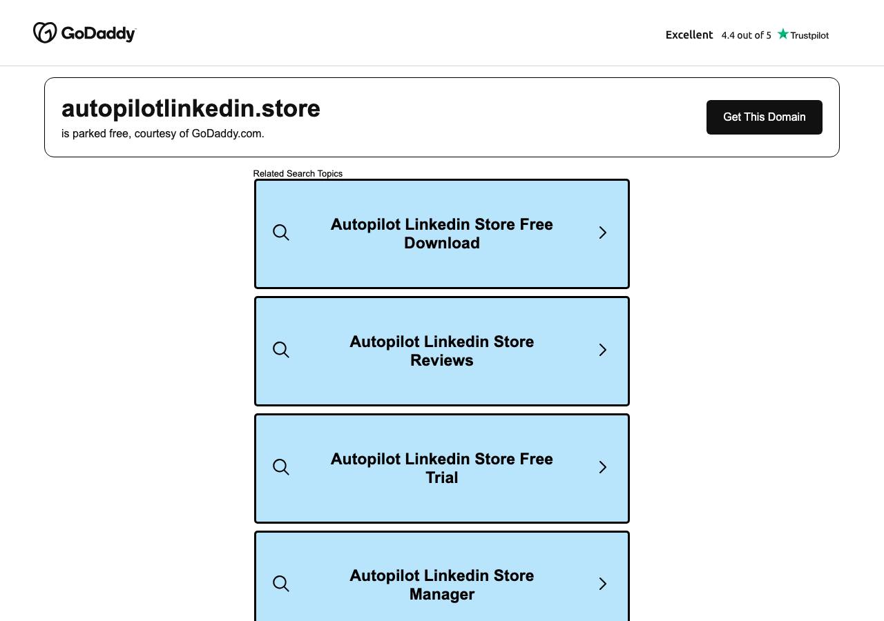 Screenshot of autopilotlinkedin.store taken by the zone census on 2026-10-05
