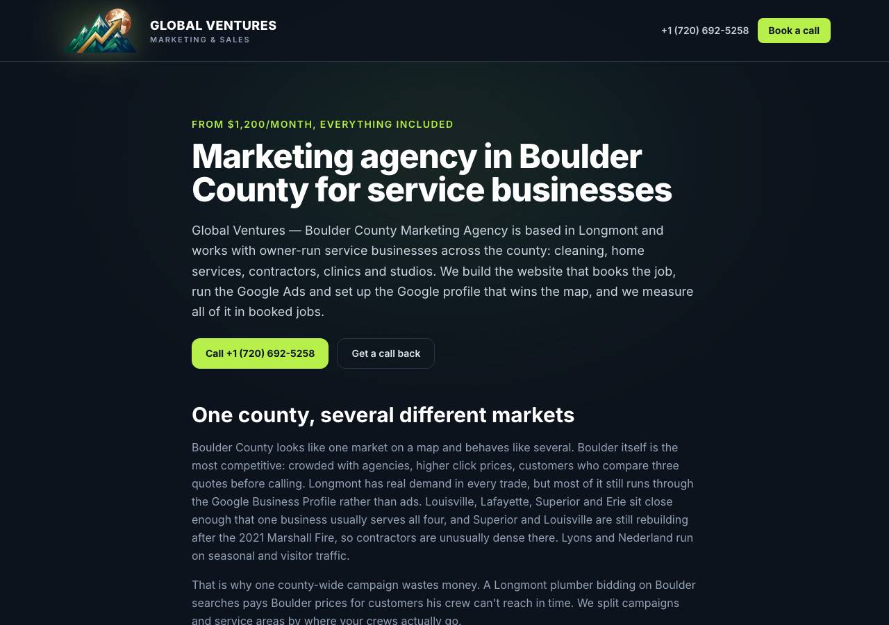 Screenshot of bouldercountymarketingagency.com taken by the zone census on 2026-10-05