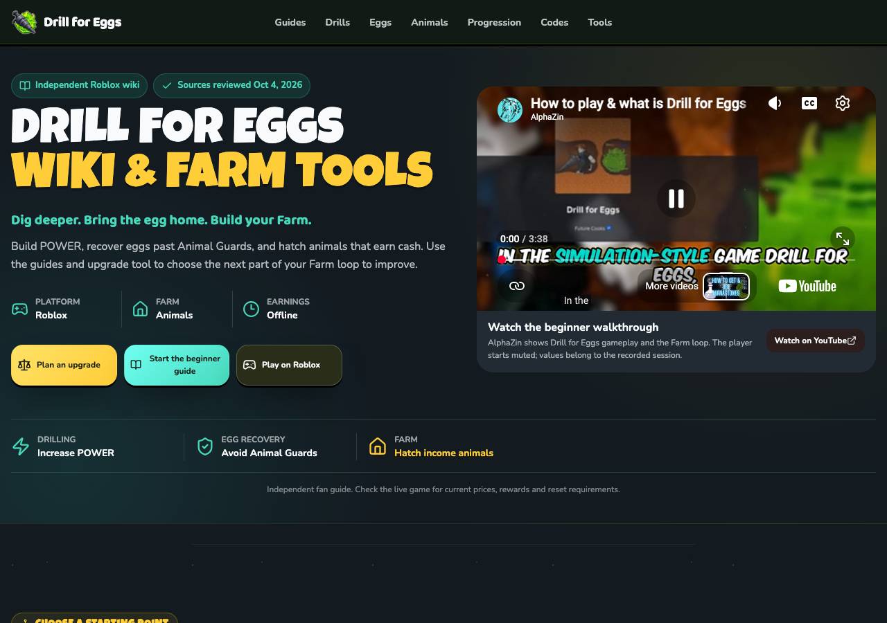 Screenshot of drill-for-eggs-roblox.wiki taken by the zone census on 2026-10-05