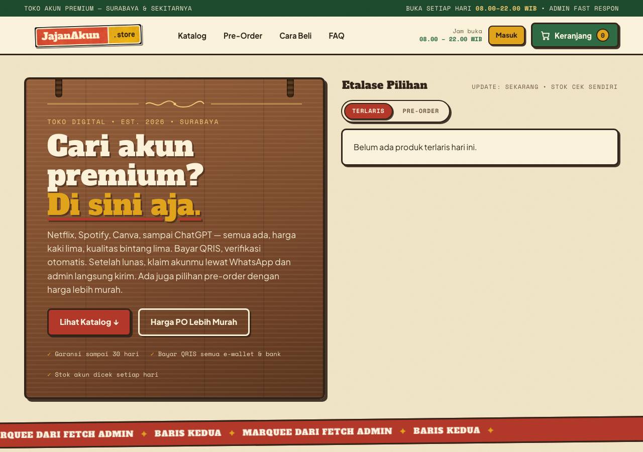 Screenshot of jajanakun.store taken by the zone census on 2026-10-05