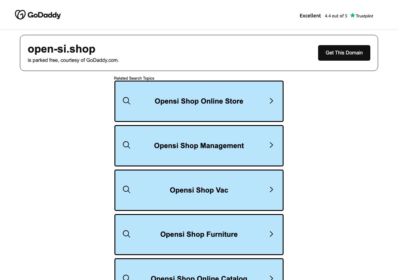 Screenshot of open-si.shop taken by the zone census on 2026-10-05