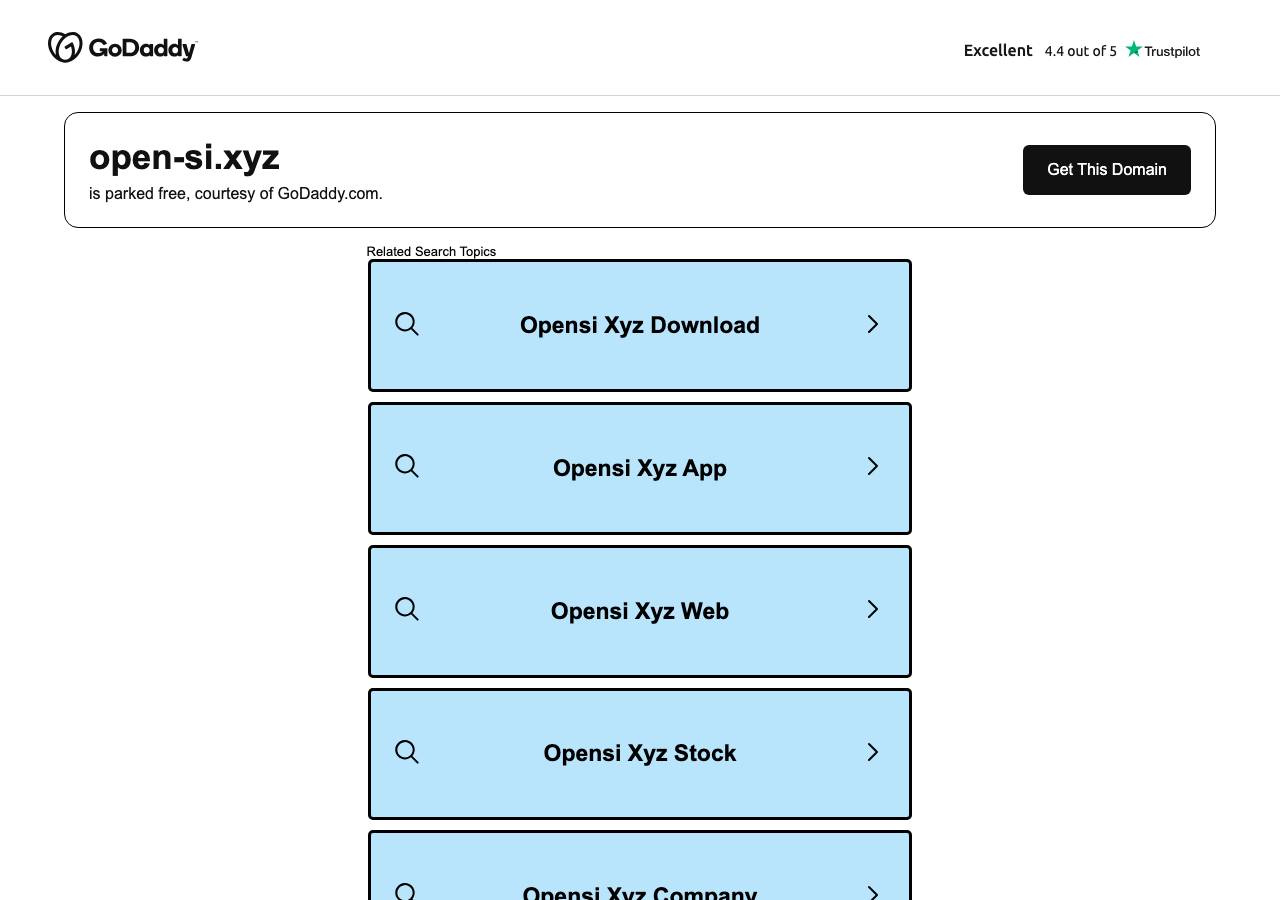 Screenshot of open-si.xyz taken by the zone census on 2026-10-05