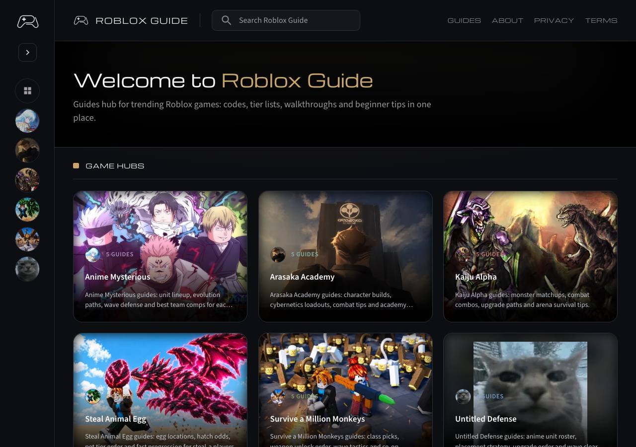 Screenshot of robloxguide.wiki taken by the zone census on 2026-10-05