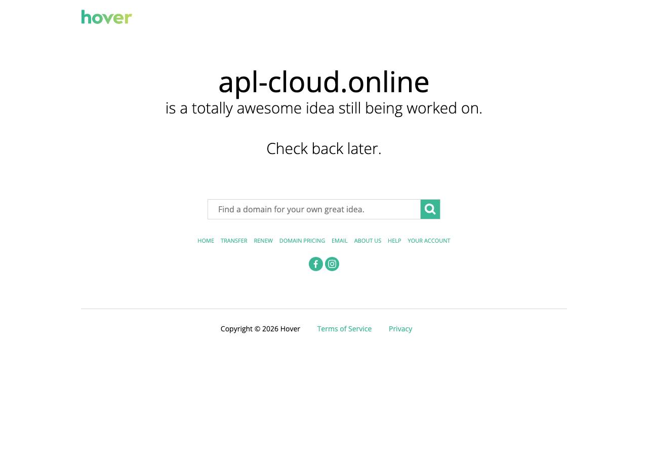 Screenshot of apl-cloud.online taken by the zone census on 2026-10-06