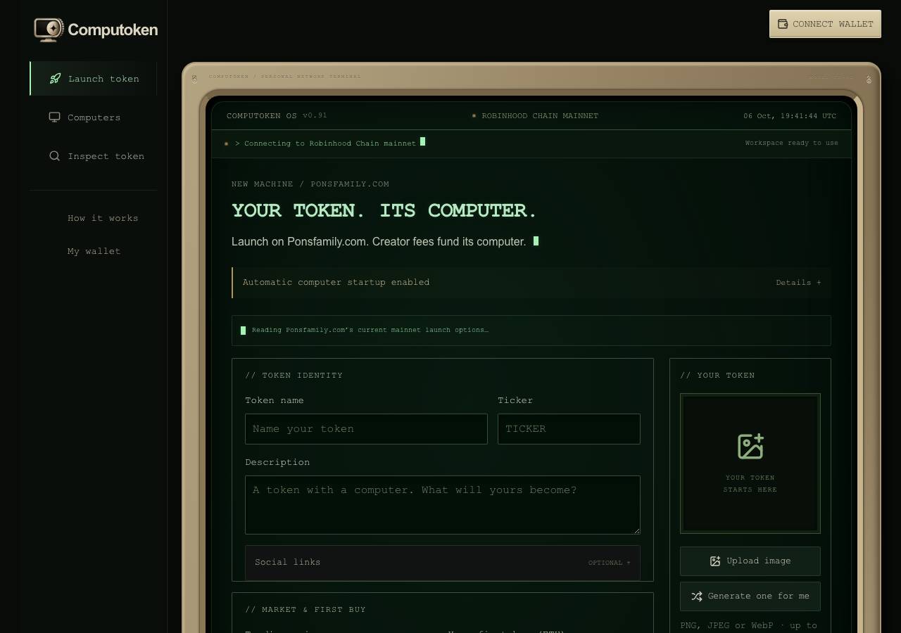 Screenshot of computoken.xyz taken by the zone census on 2026-10-06