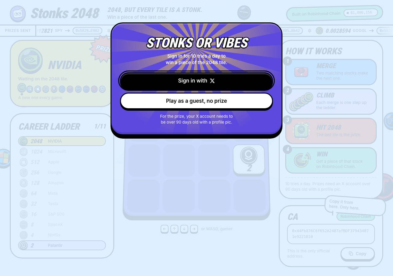 Screenshot of stonks2048.xyz taken by the zone census on 2026-10-06