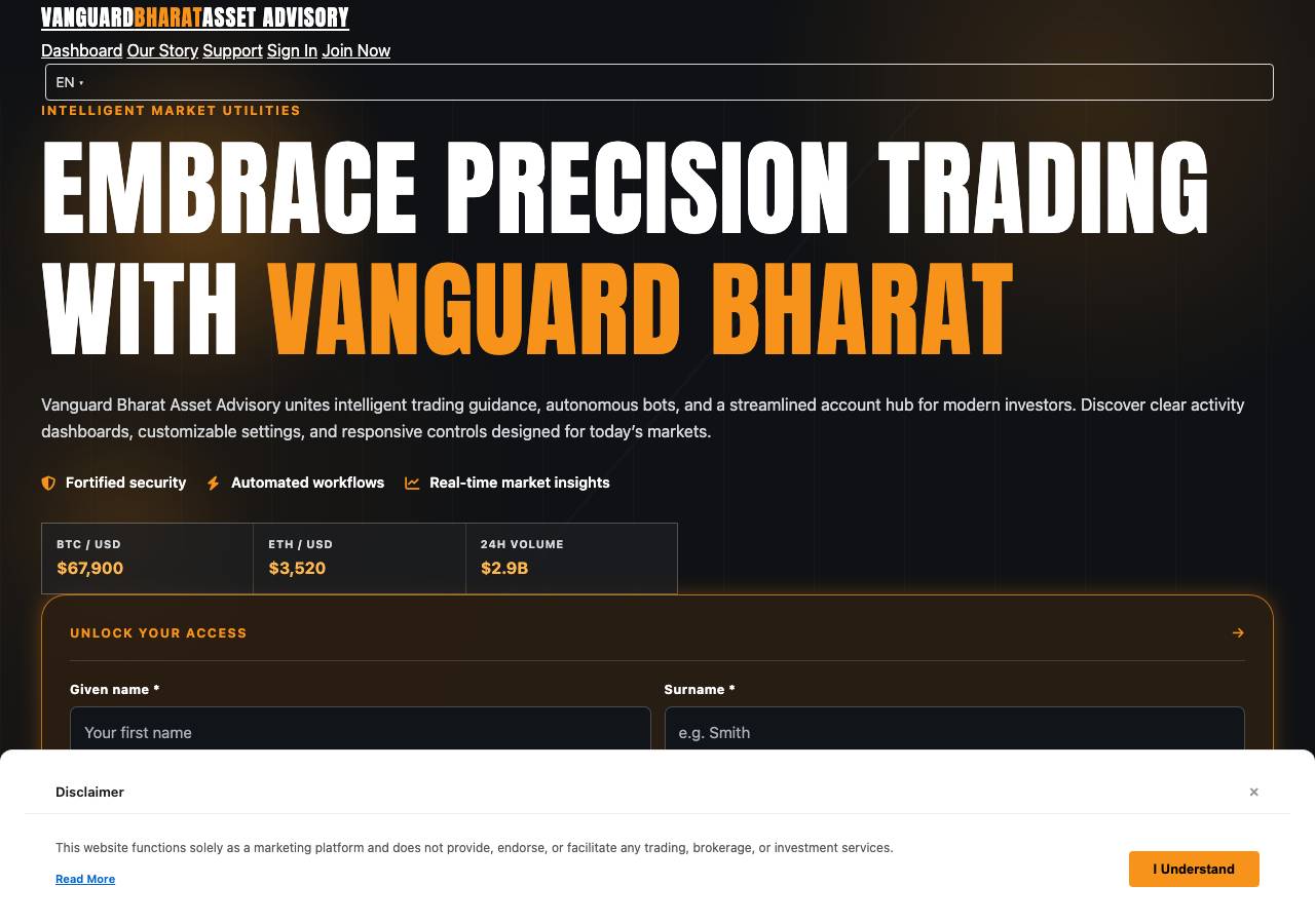 Screenshot of vanguardbharatassetadvisory.shop taken by the zone census on 2026-10-06