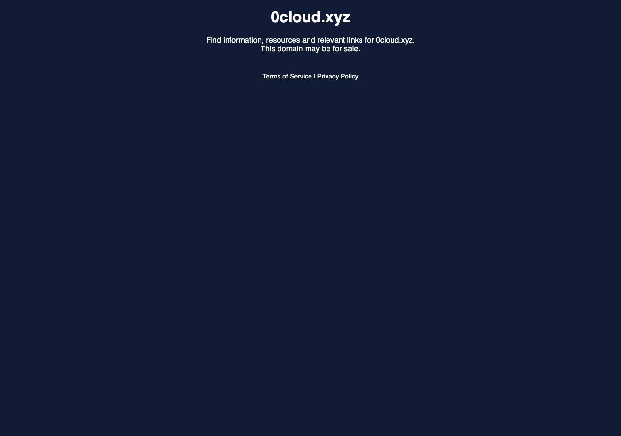 Screenshot of 0cloud.xyz taken by the zone census on 2026-10-07