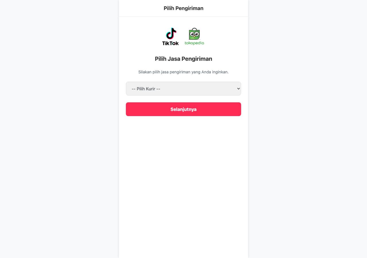 Screenshot of ganti-kurir-tiktoktoped.shop taken by the zone census on 2026-10-07