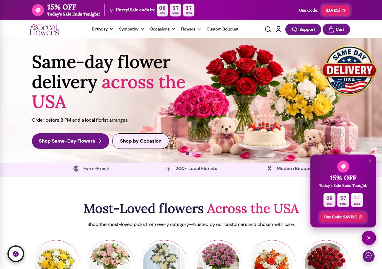Screenshot of greatflowers.work taken by the zone census on 2026-10-07