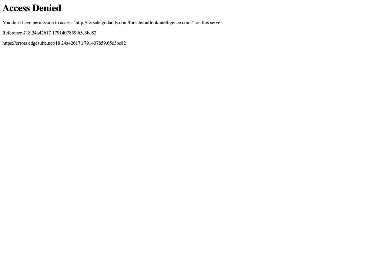 Screenshot of outlookintelligence.com taken by the zone census on 2026-10-07