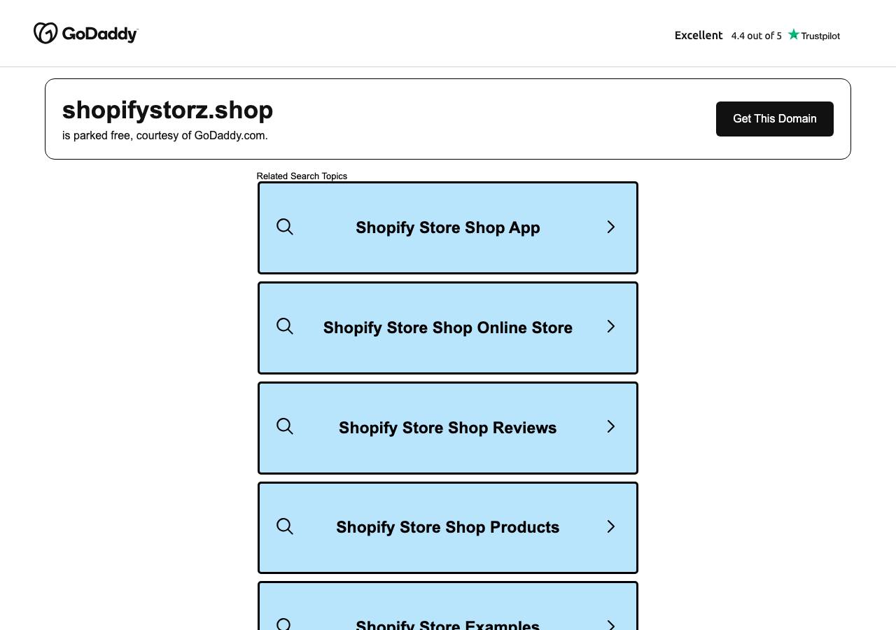 Screenshot of shopifystorz.shop taken by the zone census on 2026-10-07
