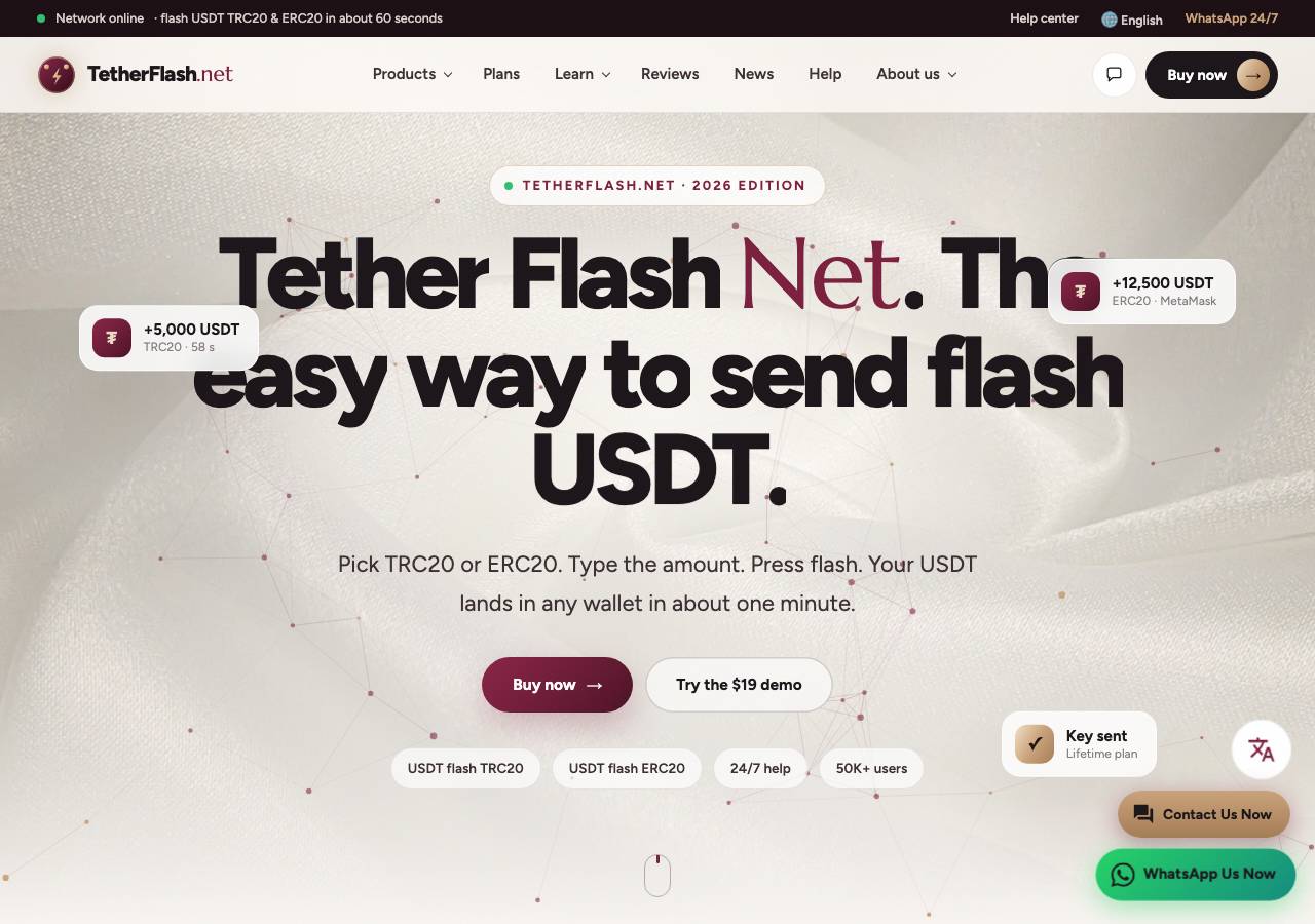 Screenshot of tetherflash.info taken by the zone census on 2026-10-07