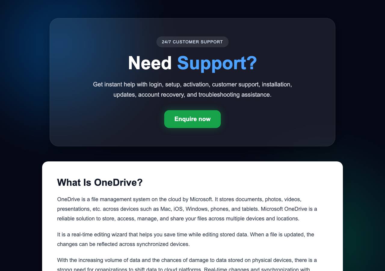 Screenshot of us-onedrive.support taken by the zone census on 2026-10-07
