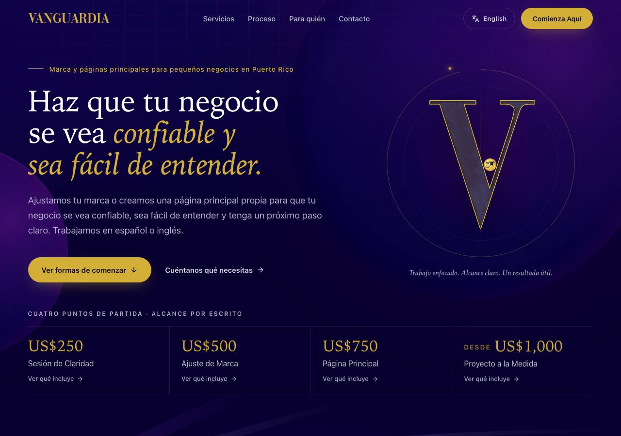 Screenshot of vanguardia.consulting taken by the zone census on 2026-10-07