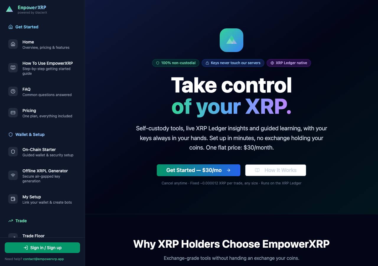 Screenshot of empowerxrp.app taken by the zone census on 2026-10-08