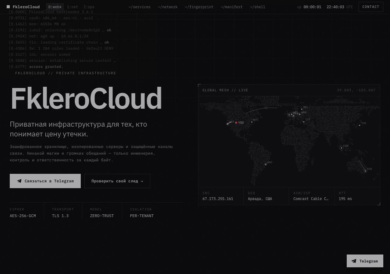 Screenshot of fklero-cloud.xyz taken by the zone census on 2026-10-08