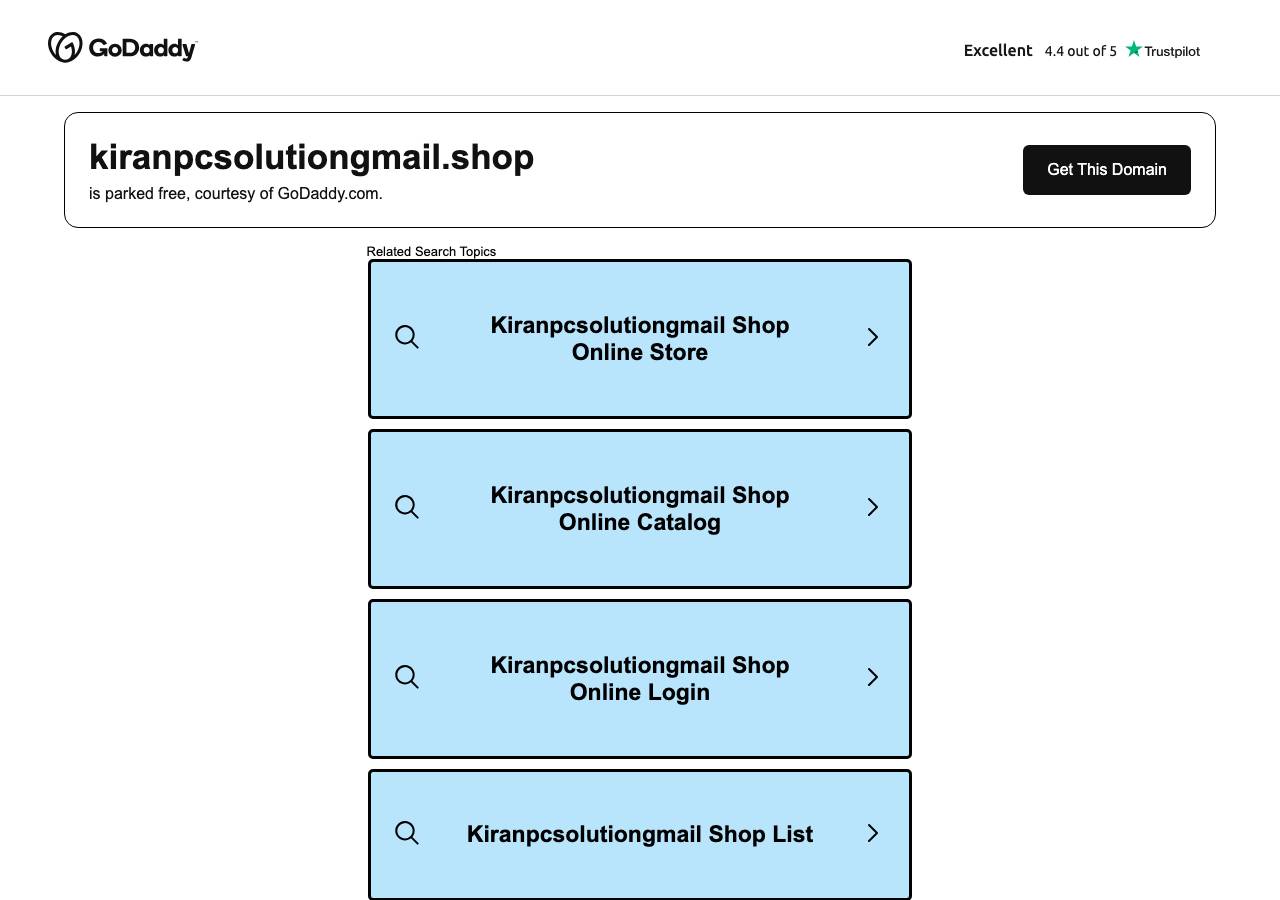 Screenshot of kiranpcsolutiongmail.shop taken by the zone census on 2026-10-08
