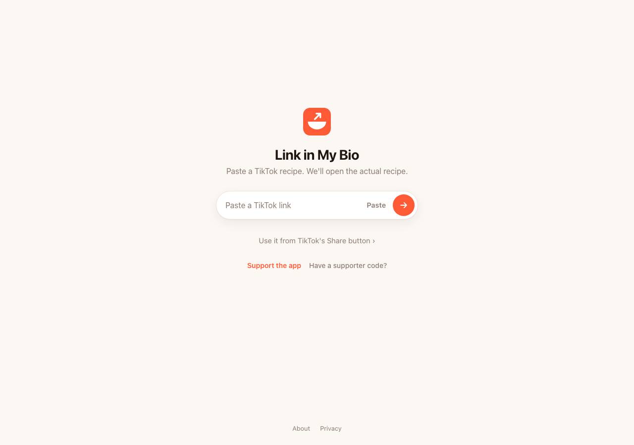 Screenshot of linkinmybio.xyz taken by the zone census on 2026-10-08