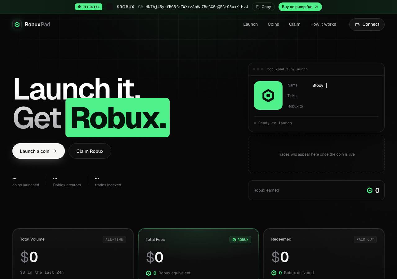 Screenshot of robuxpad.fun taken by the zone census on 2026-10-08