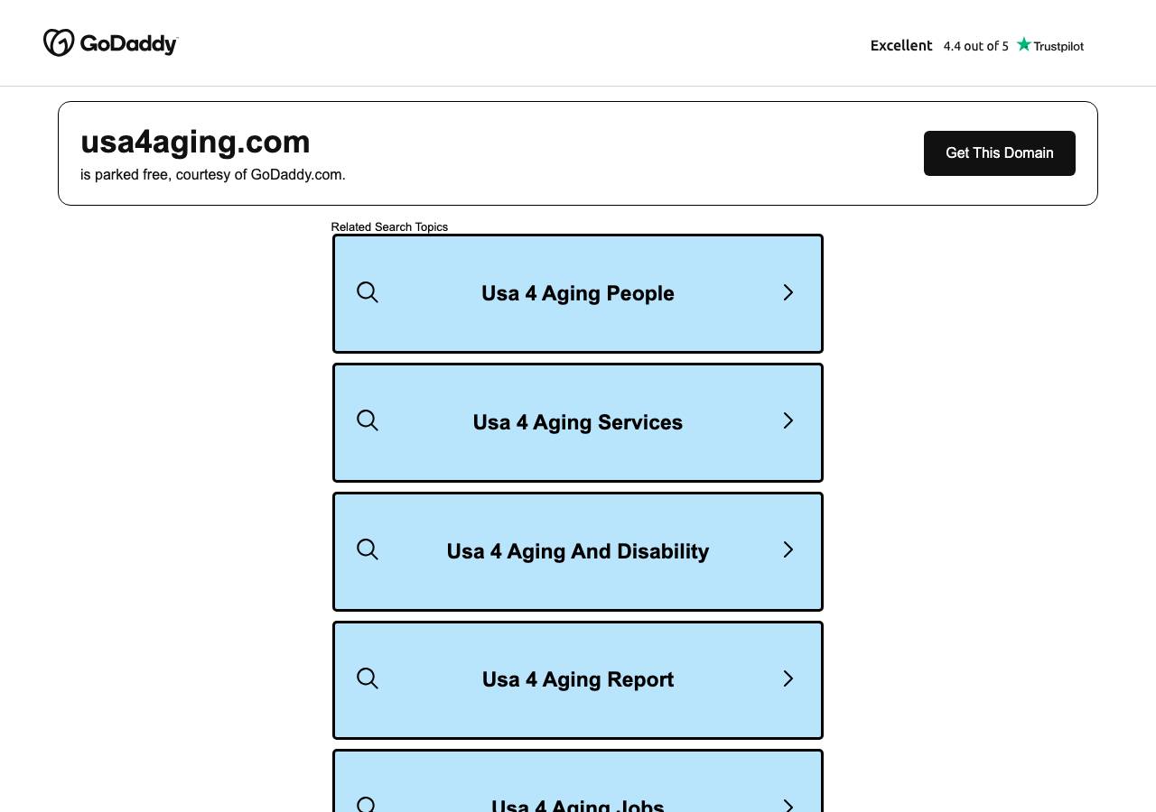 Screenshot of usa4aging.com taken by the zone census on 2026-10-08