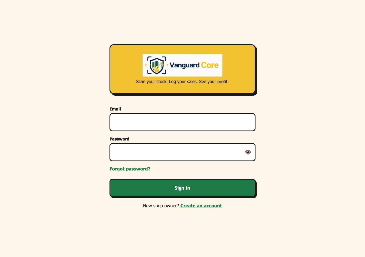 Screenshot of vanguardcore.app taken by the zone census on 2026-10-08