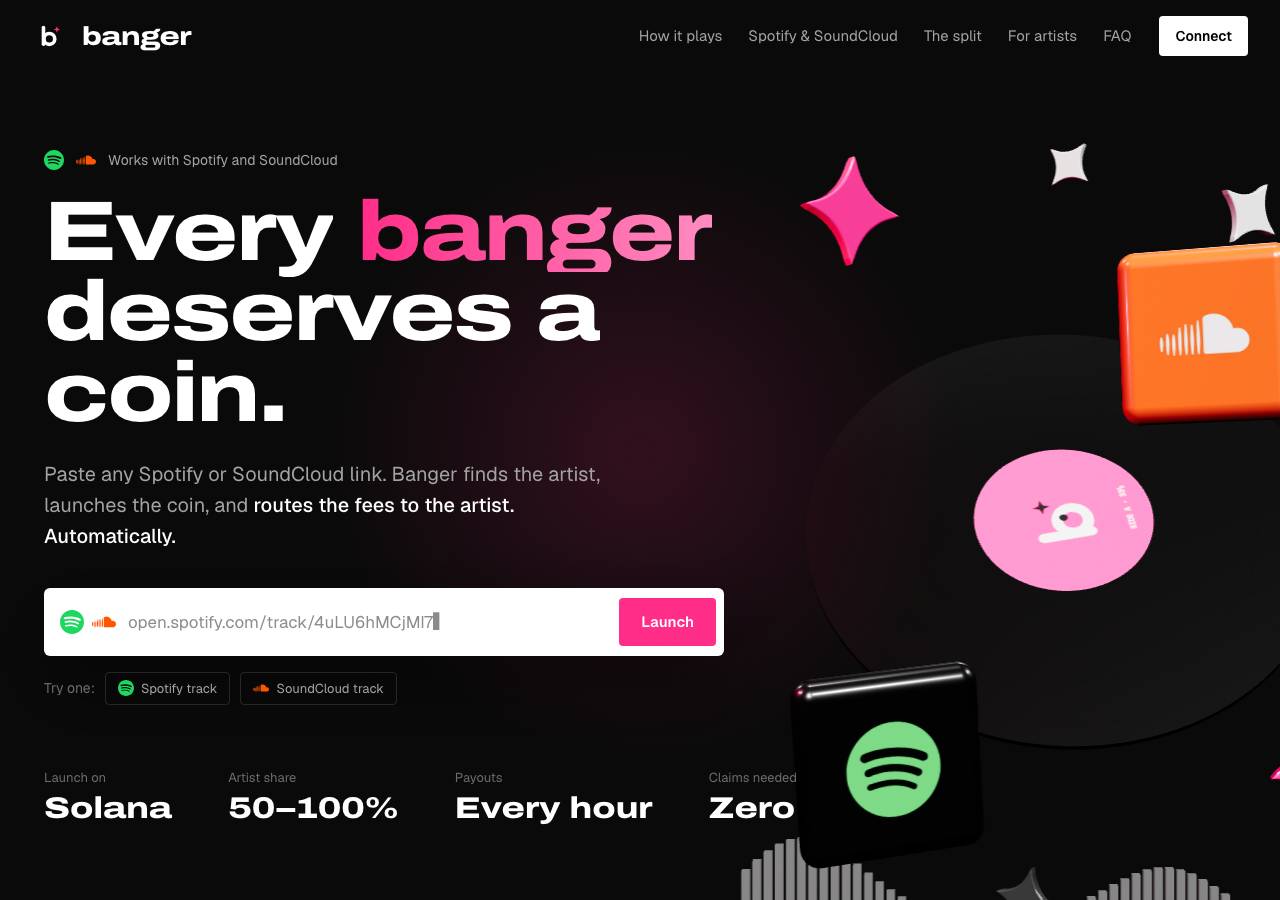 Screenshot of bangerpad.fun taken by the zone census on 2026-10-10