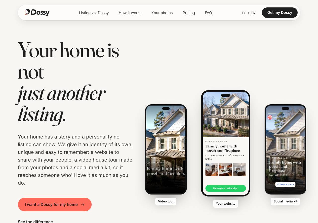 Screenshot of dossy.house taken by the zone census on 2026-10-10