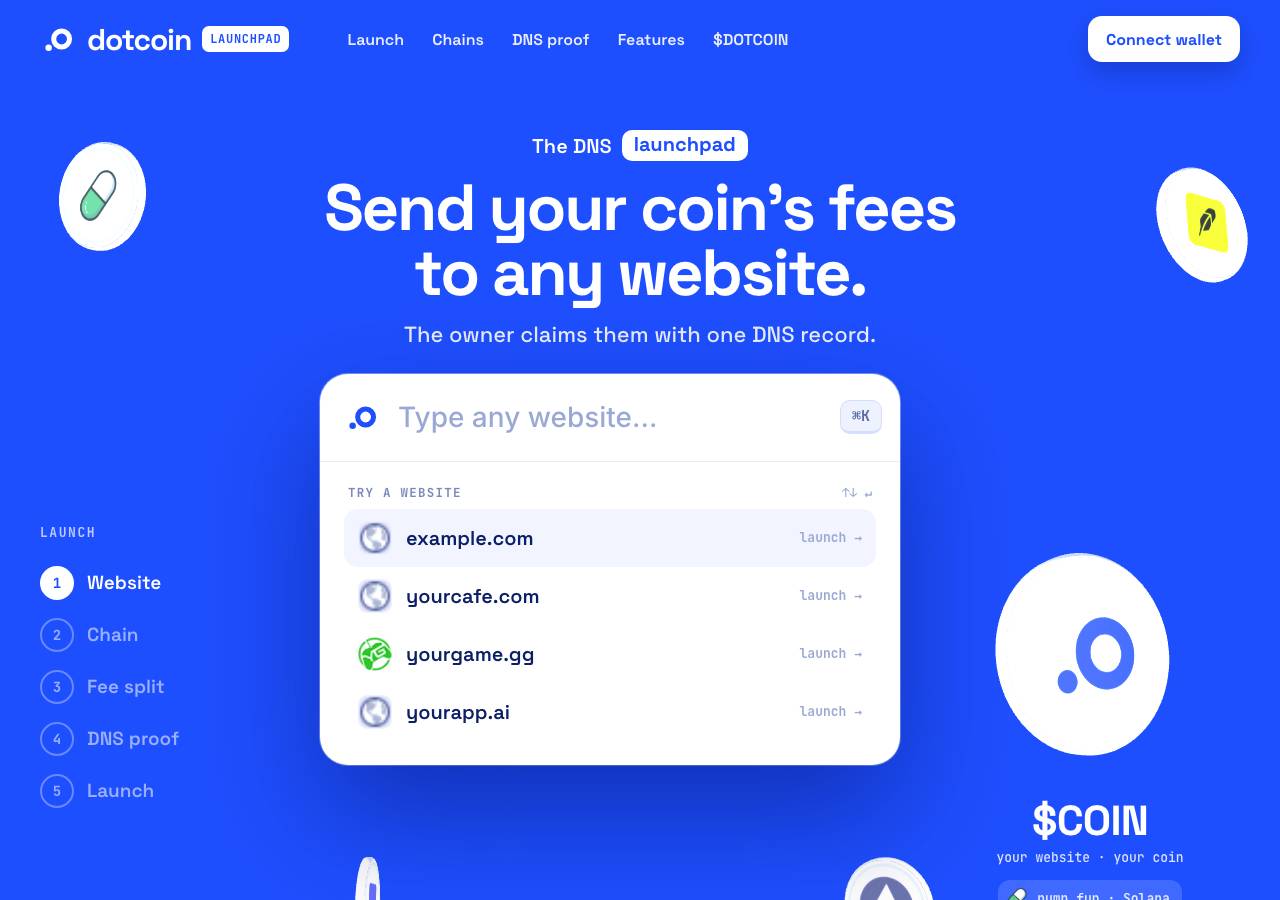 Screenshot of dotcoinpad.fun taken by the zone census on 2026-10-10