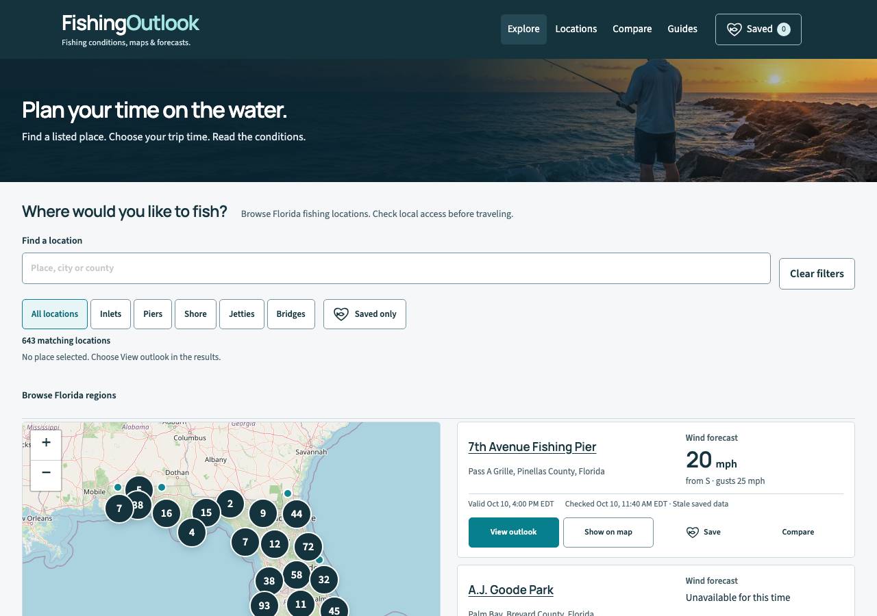 Screenshot of fishingoutlook.com taken by the zone census on 2026-10-10